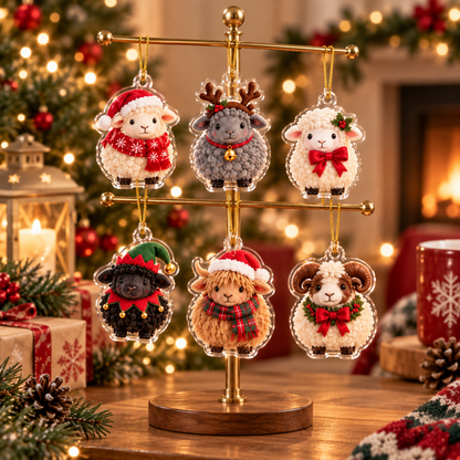 Sheep Advent Calendar 2026, 24 Acrylic Christmas Ornaments, Cute Holiday Countdown, Farm Animal Keepsake Set, Kids Christmas Gift, GIFT 2026