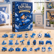 2026 Little Explorer Advent Calendar – 24 Days of Adventure with 24 Blue 2D Acrylic Charms, Fun Christmas Countdown Gift for Kids, Curious Minds & Little Adventurers