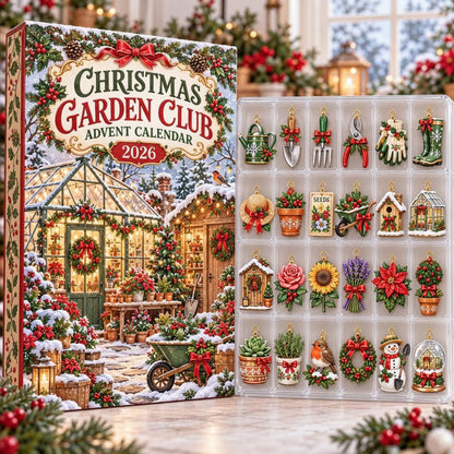 Christmas Garden Club Advent Calendar 2026, 24 Day Gardening Countdown, Garden Tool & Flower Ornaments, Gardener Gift, Holiday Garden Decor