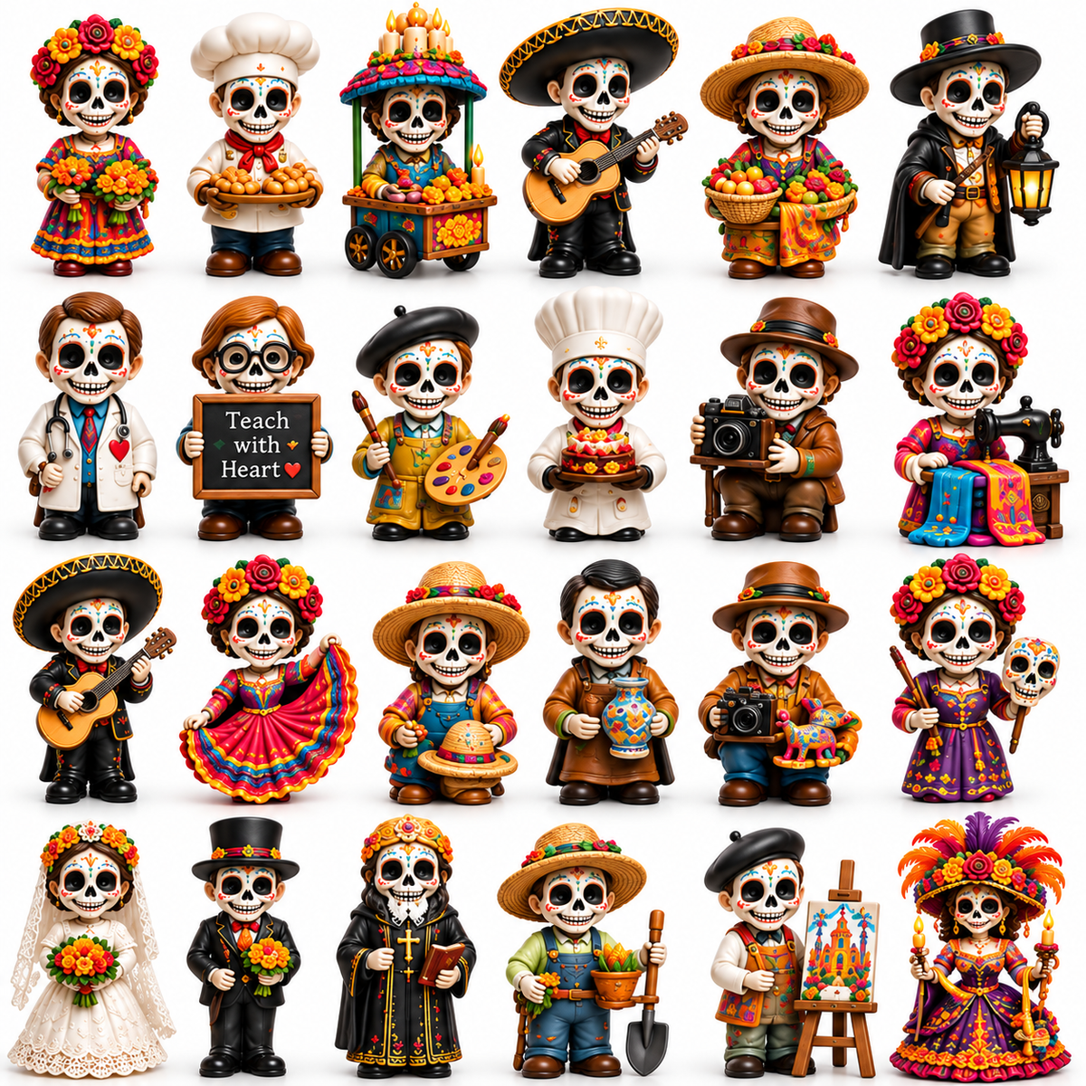 24 Days of Día de Muertos Professions 2026 – 24-Day Collectible Countdown Calendar with 24 Unique Profession Miniatures