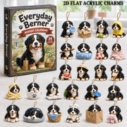 Everyday Berner Advent Calendar 2026 - 24-Day Festive Countdown, Acrylic Charms Blind Box - Gift For Bernese Mountain Dog Lovers