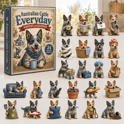 CHRISTMAS KICKOFF 40% OFF - Everyday Cattle Dog Advent Calendar 2026 - 24-Day Festive Countdown, Acrylic Charms Blind Box - Gift For Dog Lovers AC0TH234