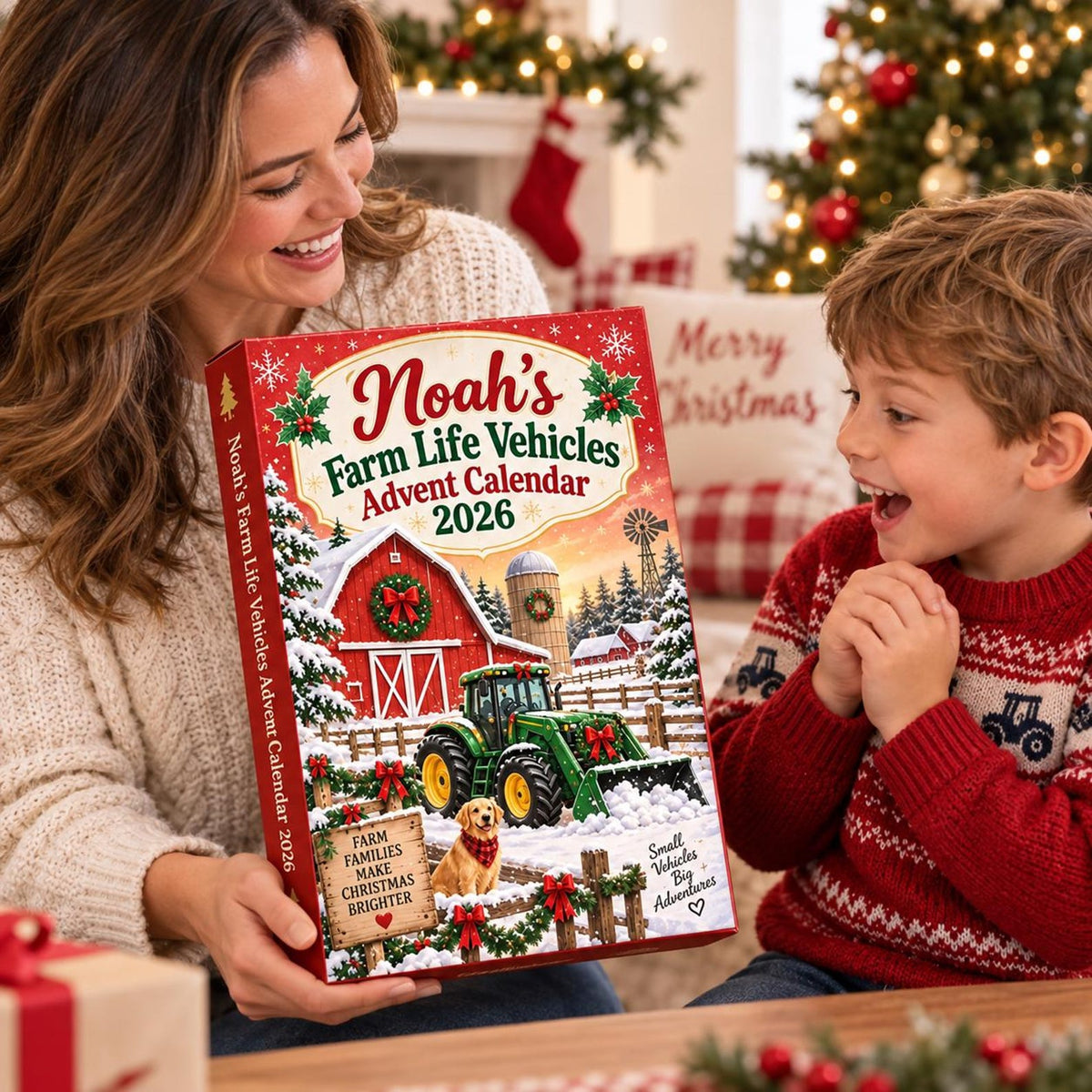 Farm Vehicle Advent Calendar 2026, Tractors and Trucks, Christmas Countdown Gift, 24 Day Motorsport Christmas Countdown
