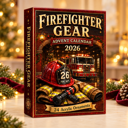 Firefighter Gear Advent Calendar 2026 - 24-Day Festive Countdown, Acrylic Charms Blind Box - Gift For Firefighters