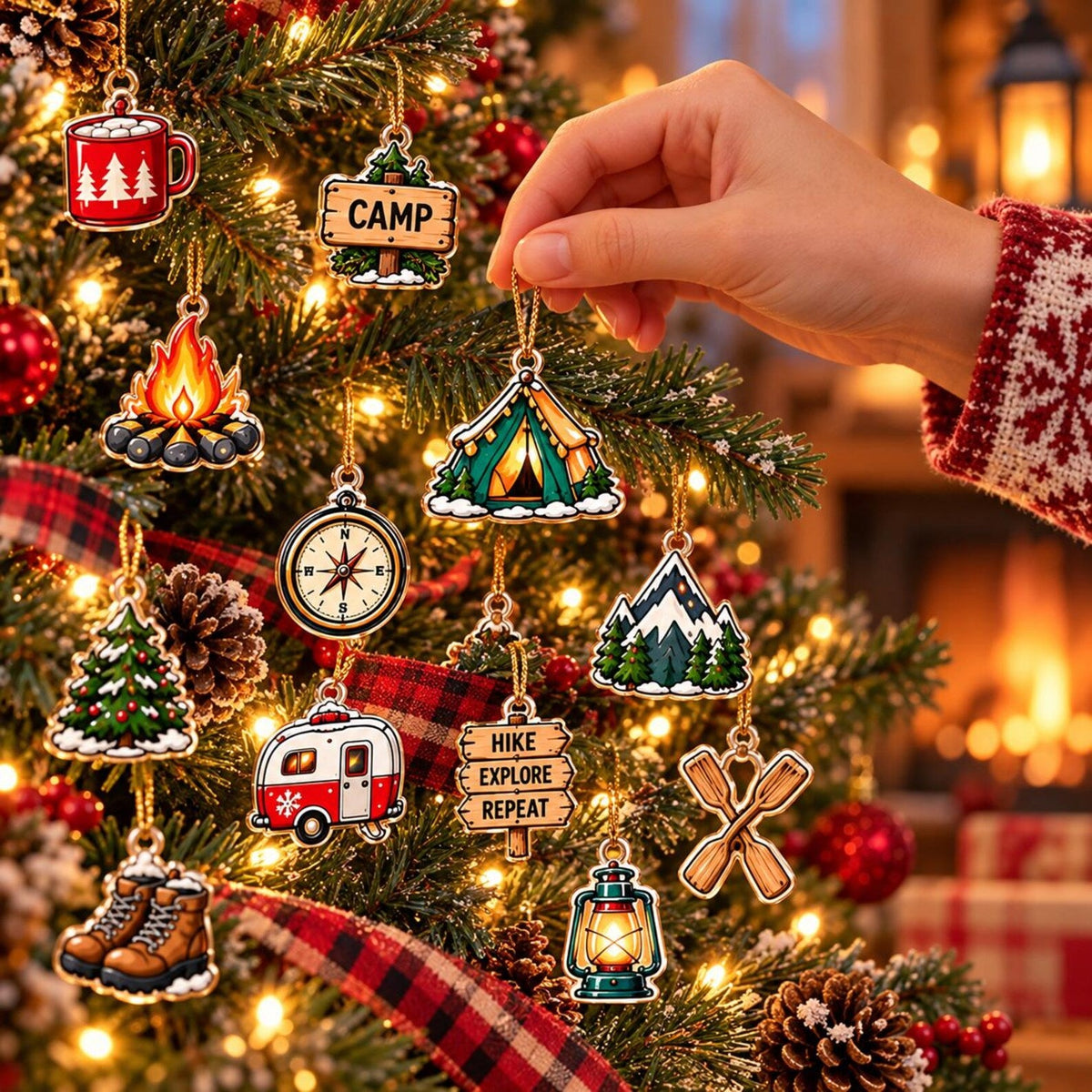 Camping Advent Calendar 2026, Christmas Countdown Gift, Outdoor Adventure Decor, Camping Lover Gift, Camper Christmas Ornament Set