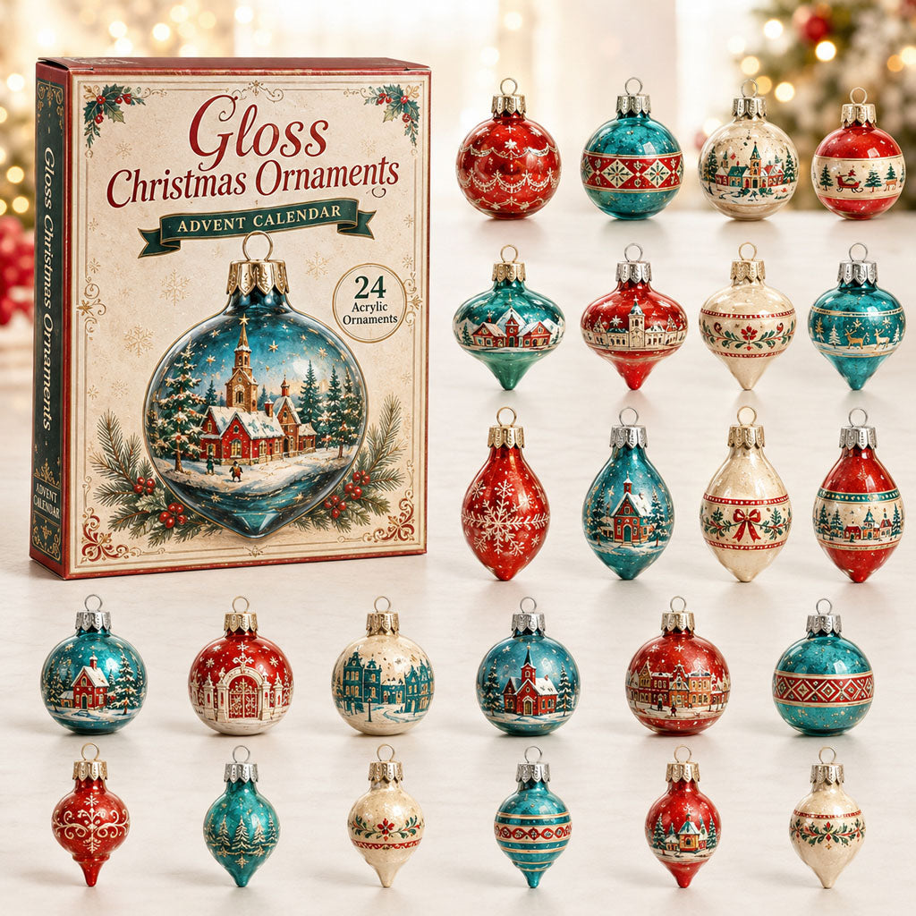 Acrylic Gloss Christmas Advent Calendar 2026 - 24-Day Festive Countdown, Acrylic Charms Blind Box - Gift For Christmas Lovers
