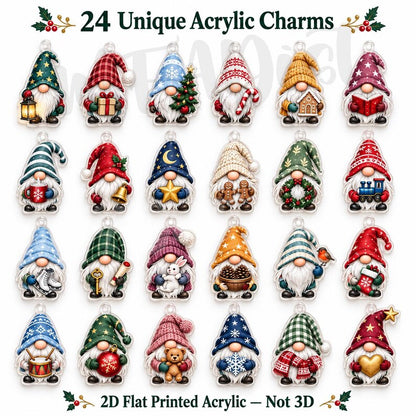 Personalized Gnome Advent Calendar 2026, 24 Days Xmas Scandinavian Gnome Ornaments Countdown Box, Custom Holiday Decor,Gift for Gnome Lovers