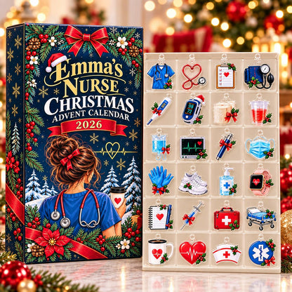 Registered Nurse Advent Calendar, 24 Acrylic Hanging Ornaments, Profession Christmas Countdown, Keepsake Gift, Registered Nurse Christmas