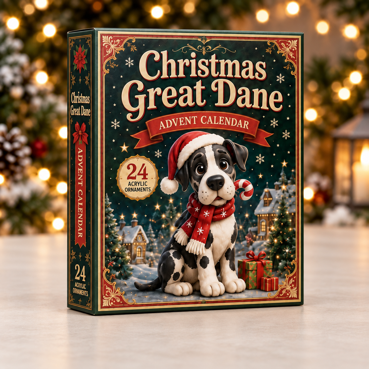 Christmas Great Dane Advent Calendar 2026 - 24-Day Festive Countdown, Acrylic Charms Blind Box - Gift For Great Dane Lovers