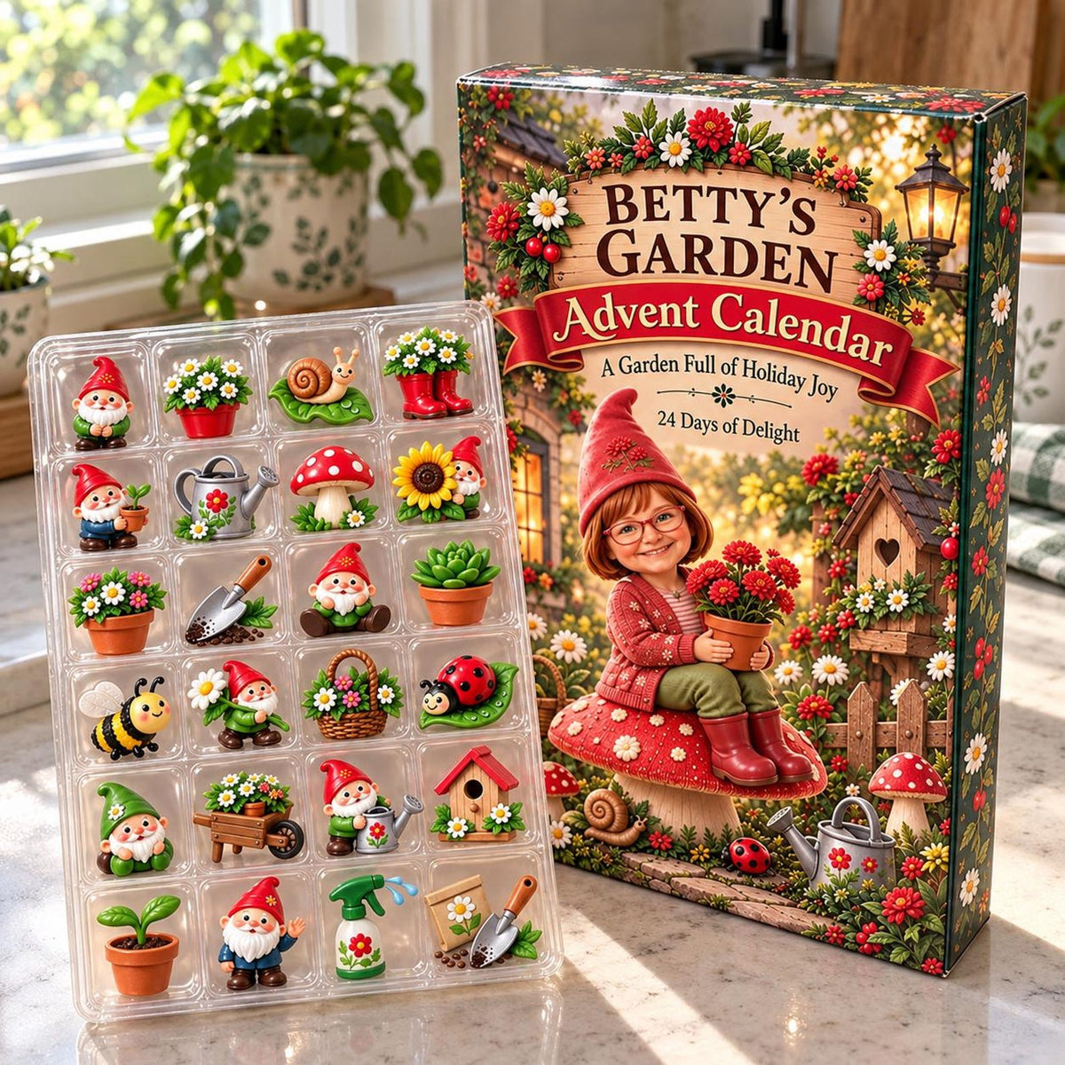 Personalized Garden Advent Calendar: Custom Photo Blind Box, 24 Days of Delight