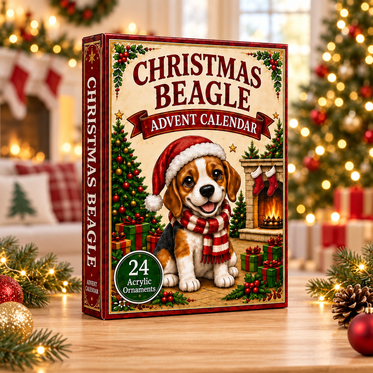 Christmas Beagle Advent Calendar 2026 - 24-Day Festive Countdown, Acrylic Charms Blind Box - Gift For Dogs Lovers