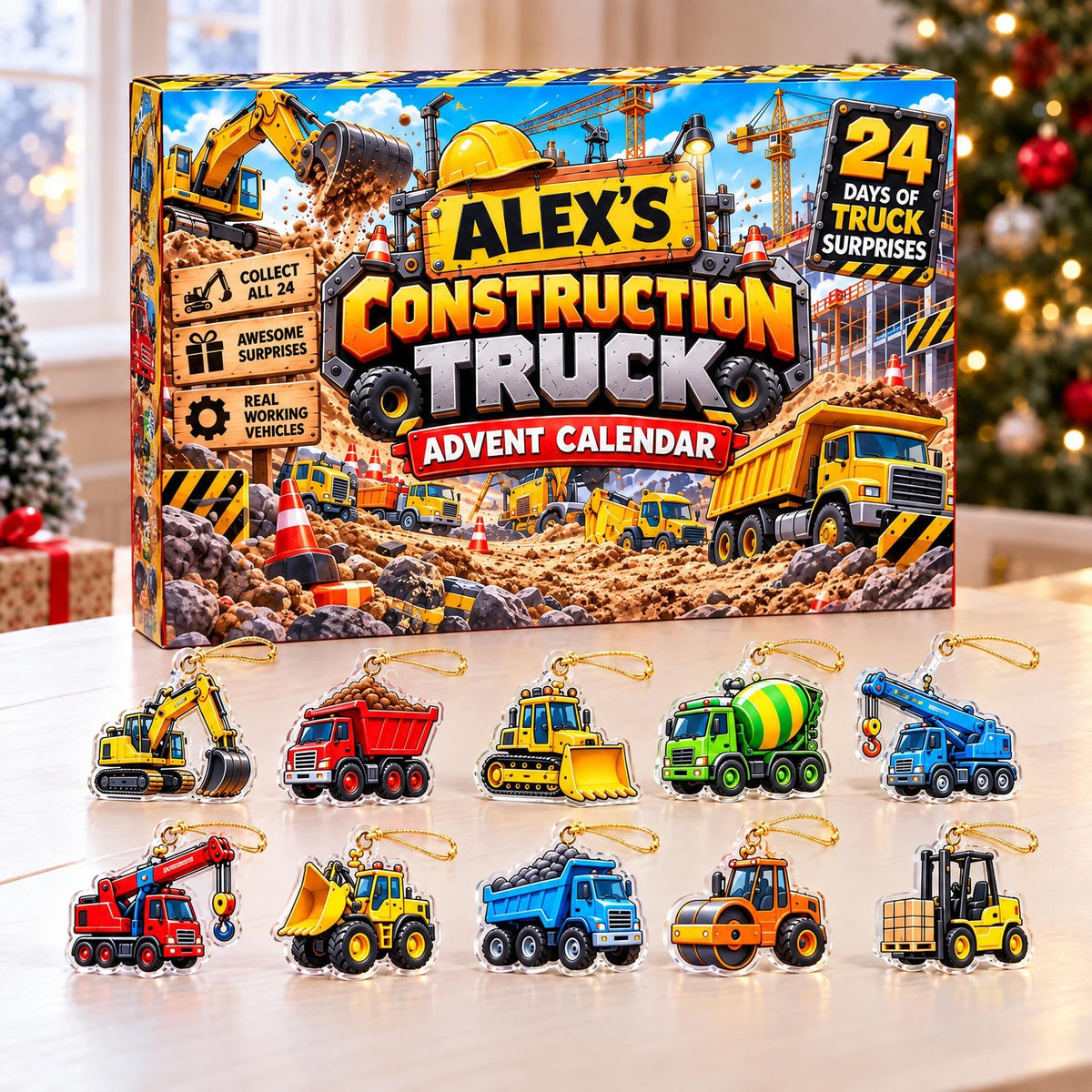 24 Days of Big Rigs - Personalized Christmas Advent Calendar