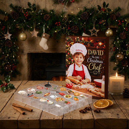 Personalized Christmas Chef Advent Calendar: 24-Day Blind Box Charms, Custom Name