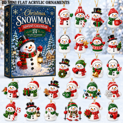 Christmas Snowman Advent Calendar 2026 - 24-Day Festive Countdown, Acrylic Charms Blind Box - Gift For Family Members