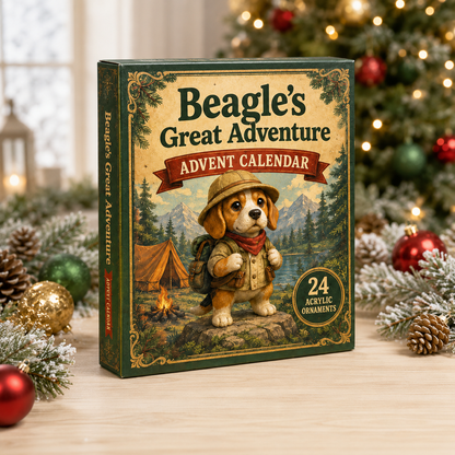 Beagles Great Adventure Advent Calendar 2026 - 24-Day Festive Countdown, Acrylic Charms Blind Box - Gift For Beagle Lovers
