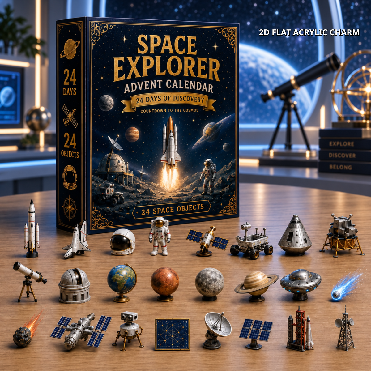 2026 Space Explorer Advent Calendar – 24-Day Christmas Countdown with Space-Themed Collectibles, Astronomy Holiday Gift for Kids, Science Lovers & Stargazers