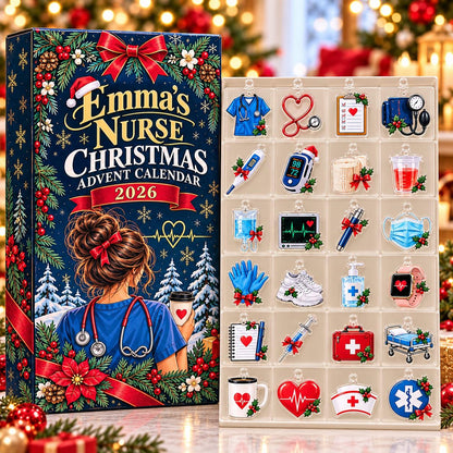 Registered Nurse Advent Calendar, 24 Acrylic Hanging Ornaments, Profession Christmas Countdown, Keepsake Gift, Registered Nurse Christmas