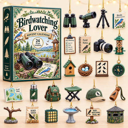 Birdwatching Lover Advent Calendar 2026 - 24-Day Festive Countdown, Acrylic Charms Blind Box - Gift For Outdoor Hobby Lovers
