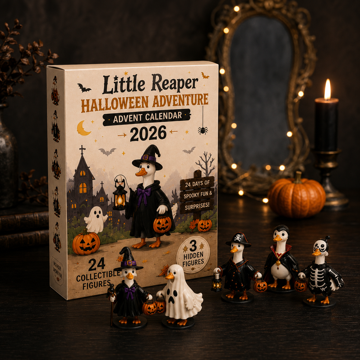 Halloween Advent Calendar, Little Reaper Duck Decor, 24 Costume Ducks, Acrylic Halloween Display, Spooky Home Decor, Halloween Gift, Mystery Box
