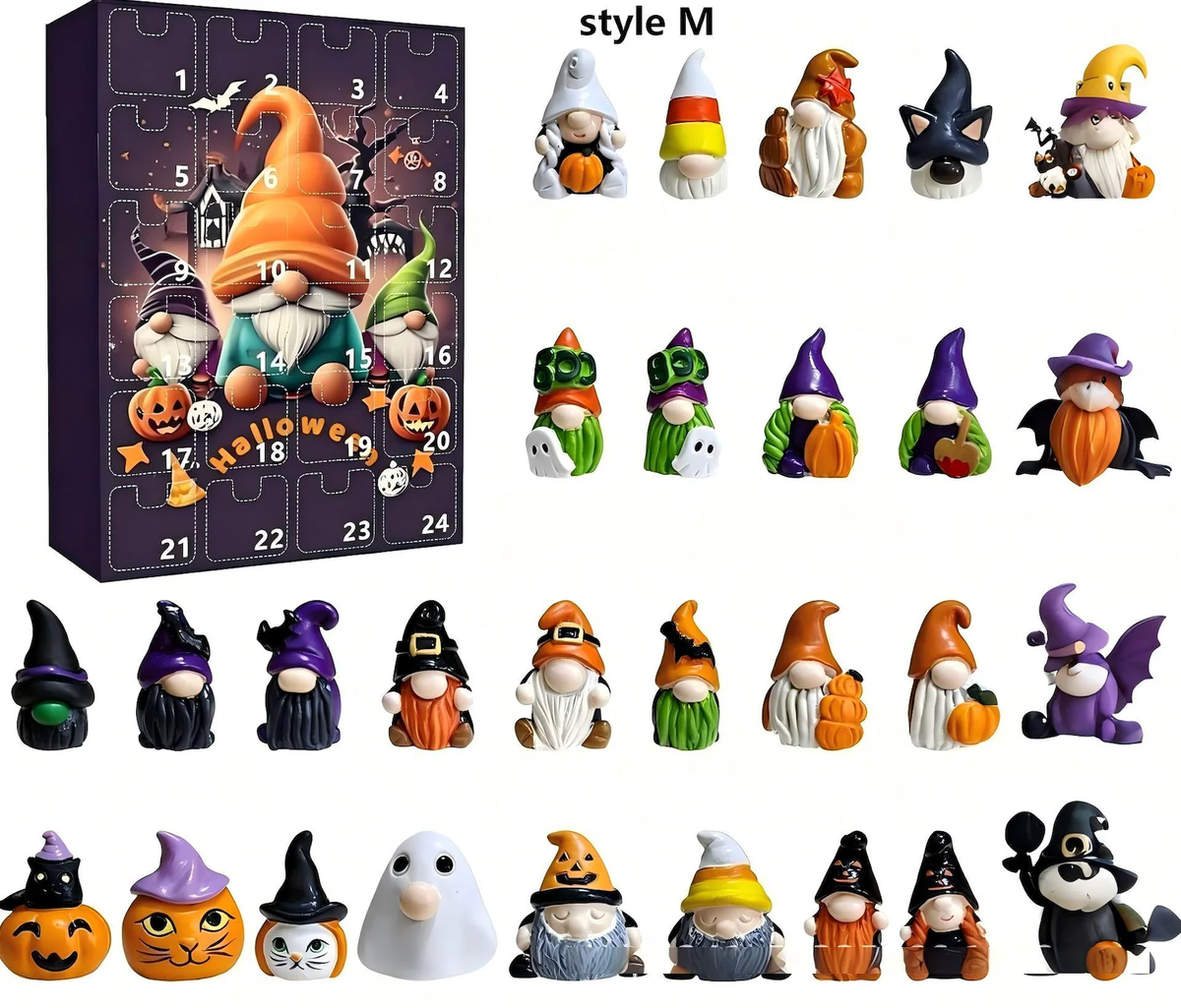 Halloween Advent Calendar 2026, 24 Day Ghost Blind Box, Spooky Cute Countdown Gift, Mini Collectible Hanging Ornaments, Multiple Box Styles