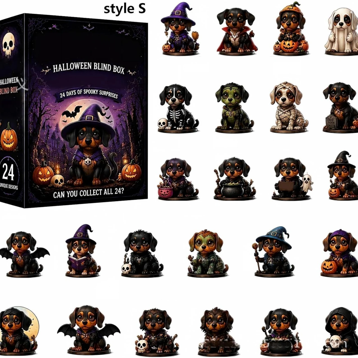 Halloween Advent Calendar 2026, 24 Day Ghost Blind Box, Spooky Cute Countdown Gift, Mini Collectible Hanging Ornaments, Multiple Box Styles