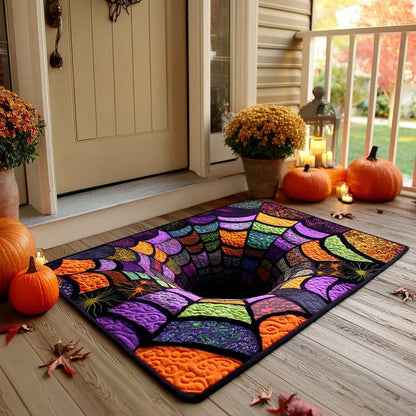 3D Colorful Web Optical Illusion Halloween Gate Doormat