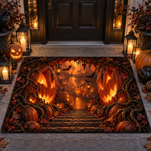 3D Glowing Jack O Lantern Pumpkin Halloween Gate Doormat Floor Mat