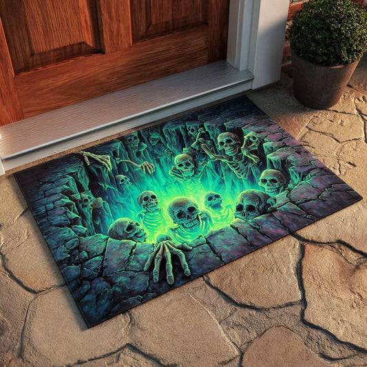 3D Glowing Skeleton Pit Halloween Gate Doormat