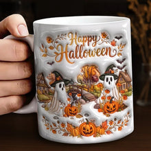 3D "Happy Halloween" Village Scene Ceramic Mug