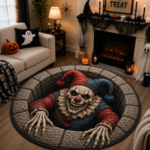 3D Killer Clown Optical Illusion Halloween Area Rug