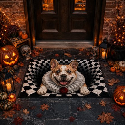 3D Pennywise Corgi Dog Optical Illusion Halloween Gate Doormat