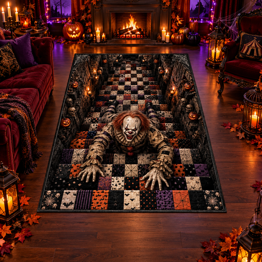 3D Pennywise Scary Killer Clown Halloween Area Rug
