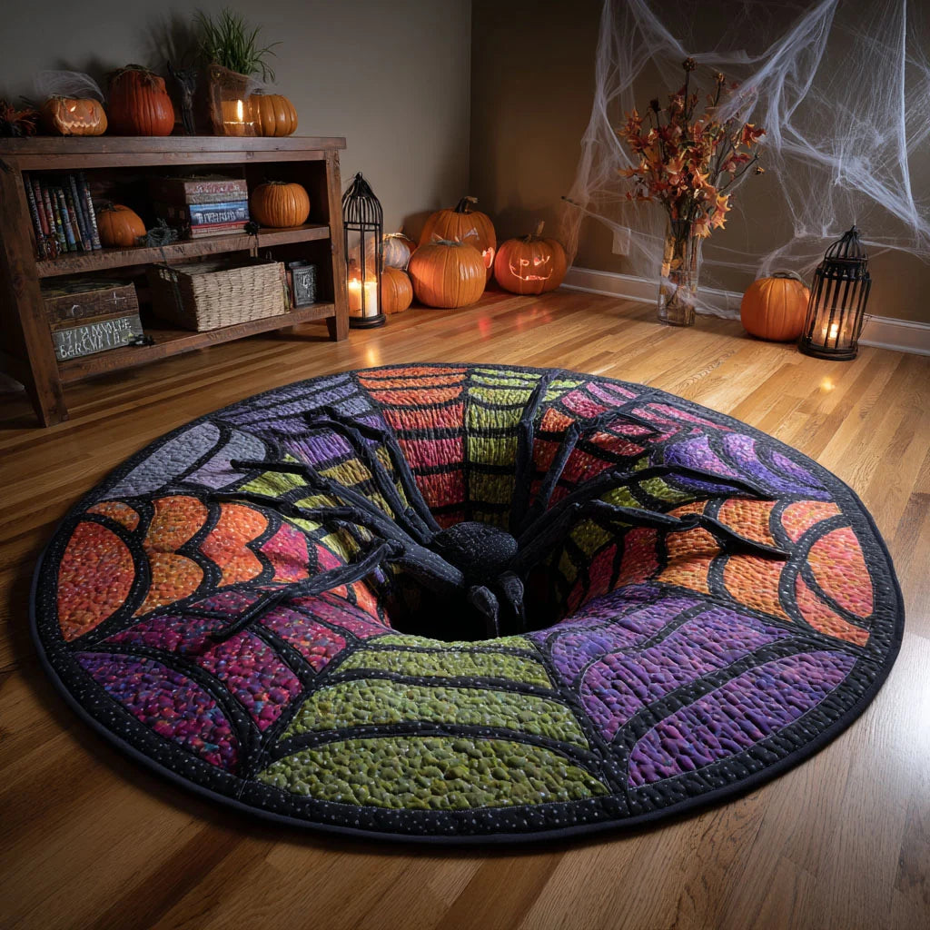 3D Spooky Giant Spider Illusion Halloween Rug