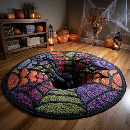 3D Spooky Giant Spider Illusion Halloween Rug