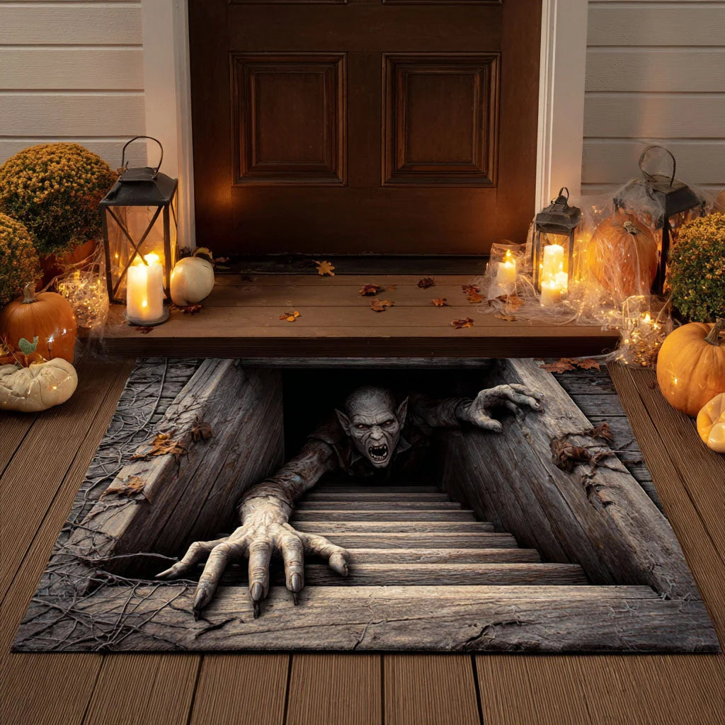 3D Spooky Monster Crawling Halloween Gate Doormat