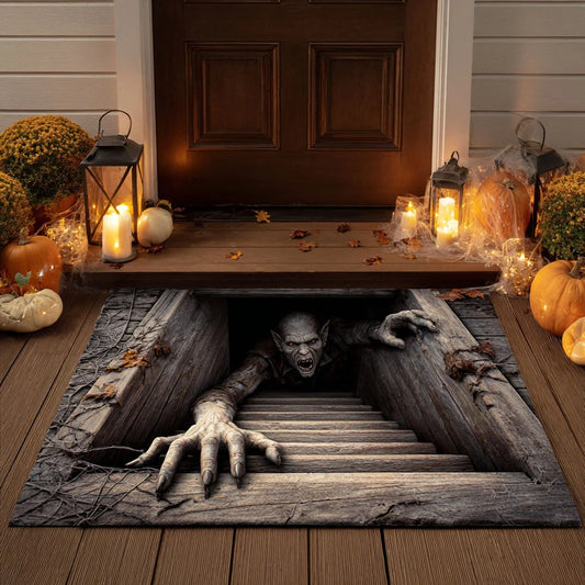 3D Spooky Monster Crawling Halloween Gate Doormat