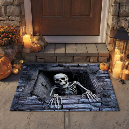 3D Spooky Skeleton Trapdoor Halloween Gate Doormat