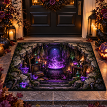 3D Witch Cauldron Halloween Gate Doormat Spooky Porch Decor