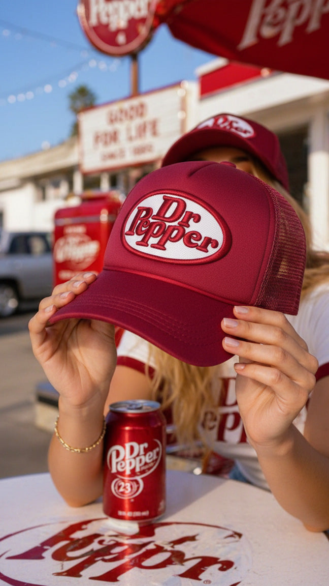 Dr Pepper Street Fashion Letter Embroidery Trucker Hat