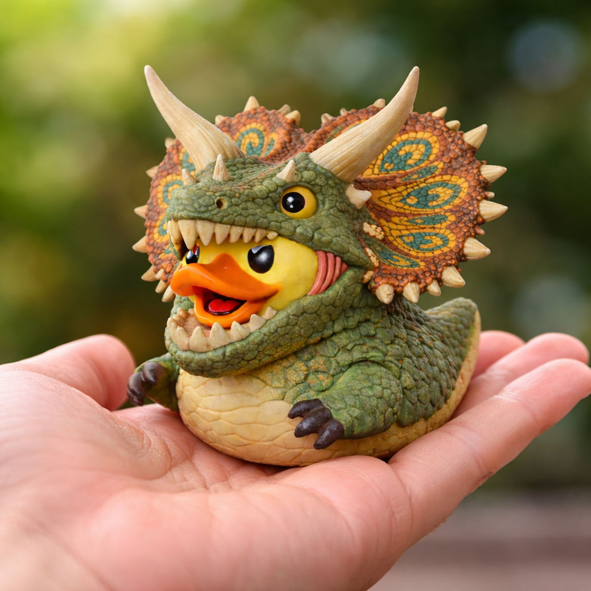 Triceratops Dinosaur Rubber Duck Figurine