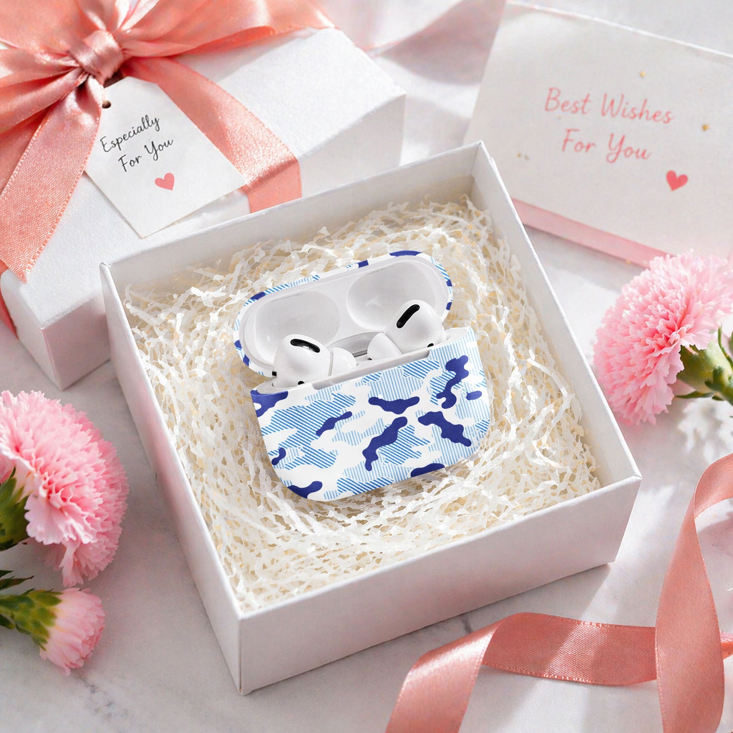 Blue Arctic Camo Protective AirPods Case