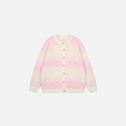 Frosted Wave Knit Sweater Soft Nylon V-Neck Pullover with Textured Finish