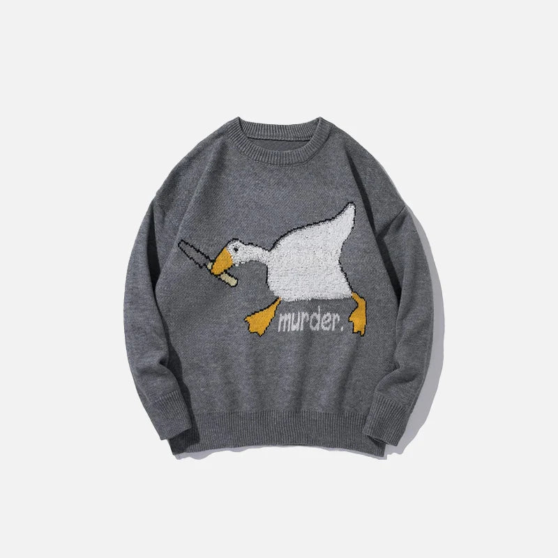 Murder Goose Print Sweater