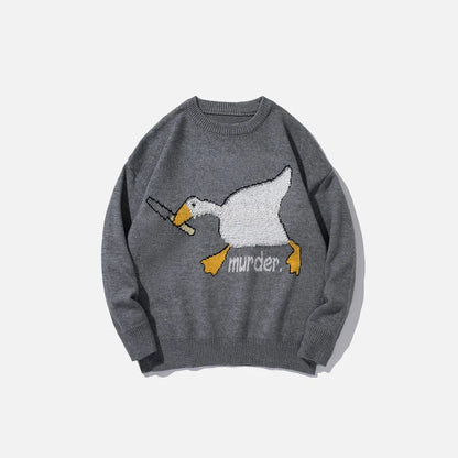 Murder Goose Print Sweater