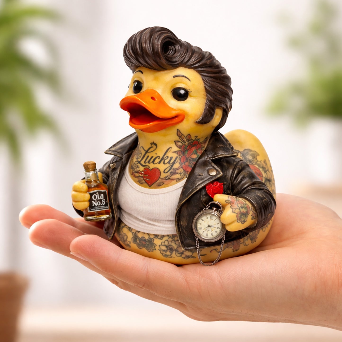Rockabilly Greaser Rubber Duck Collectible