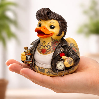 Rockabilly Greaser Rubber Duck Collectible