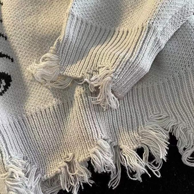 Distressed Gothic Wings Knit Sweater