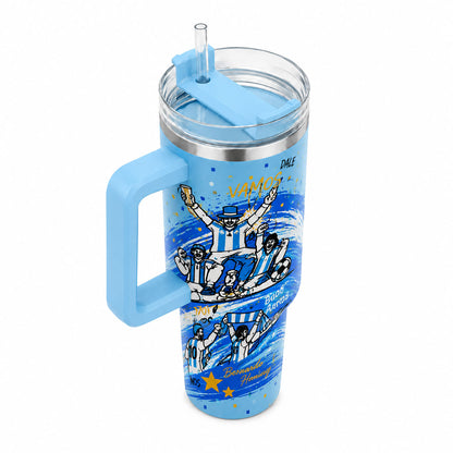 Vamos Argentina Soccer Fan Tumbler Mug 40oz