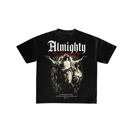 Almighty In the Beginning Oversized Black T-Shirt