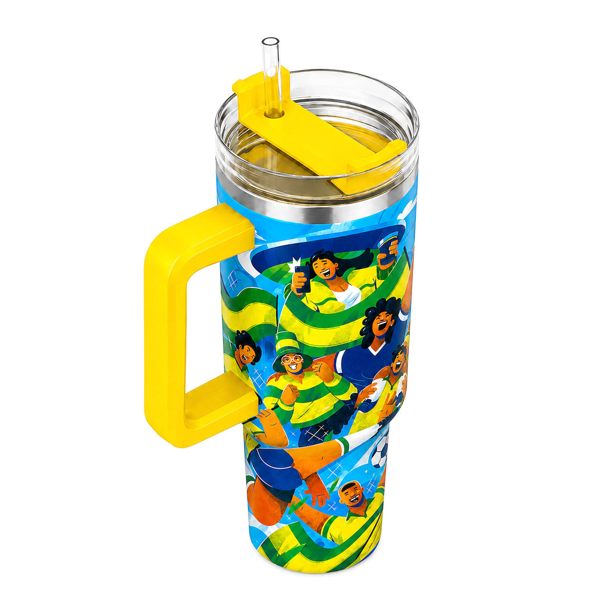 Vibrant Football Fan Art Travel Tumbler 40oz